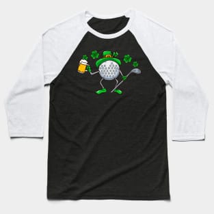 St Patricks Day Golf Golfing Beer Funny Humor Baseball T-Shirt